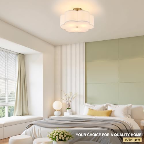 Widluth 18" Modern Gold Drum Ceiling Light, 3-Light Semi-Flush Mount by Widluth - Used condition - Image 3