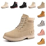 Diseño clásico: el diseño de moda de alta gama hace que las botas de invierno para mujeres sean muy versátiles y el cuello de la camisa y los cordones ajustables garantizan un ajuste firme.