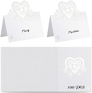 100 PCS Wedding Table Place Name Cards Hollow Design 3D Seat Greeting Card for Party Decoration Reception Meeting Holiday Wedding Birthday Family Dinner Supplies