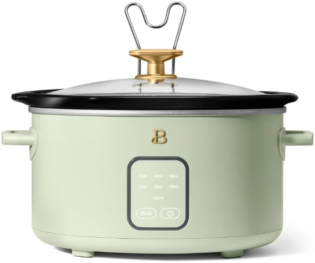 Drew Barrymore Qt Slow Cooker with Touch-Activated Display, Sage Green