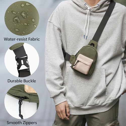 Peicees Small Crossbody Bag Purse For Men Womens Mini Sling Bag Chest Backpack Phone Holder Water-Resistant2