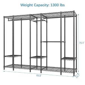 VIPEK V50 Extra Large Portable Closet Rack Bedroom Armoire Freestanding Wardrobe Closet, Heavy Duty Clothes Rack Multi-Functional Metal Clothing Rack for Hanging Clothes, Max Load 1300lbs, Black VIPEK V50 Extra Large Portable Closet Rack Bedroom Armoire Freestanding Wardrobe Closet Heavy Duty Clothes Rack Multi Functional Metal Clothing Rack for Hanging Clothes Max Load 1300lbs Black