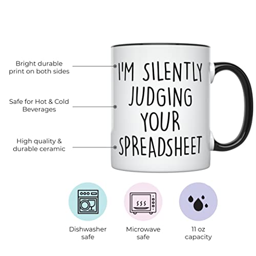 Younique Designs Spreadsheet Mug, 11 Ounces, Accountant Cup, Cpa Coffee Mug Funny Accountant Gifts Accountant Gag Gift (Black Handle) #TOP1