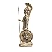 Athena with Owl Medusa Holding Shield Greek Goddess Alabaster Statue Gold 6.69