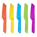 XZSomaloy 5Pcs Kid Kitchen Knife Plastic Fruit Knive Child Safety Knife Colorful Serrated Knife Suitable for Baking Fruit Bread Cake Lettuce Salad (5 Colors)