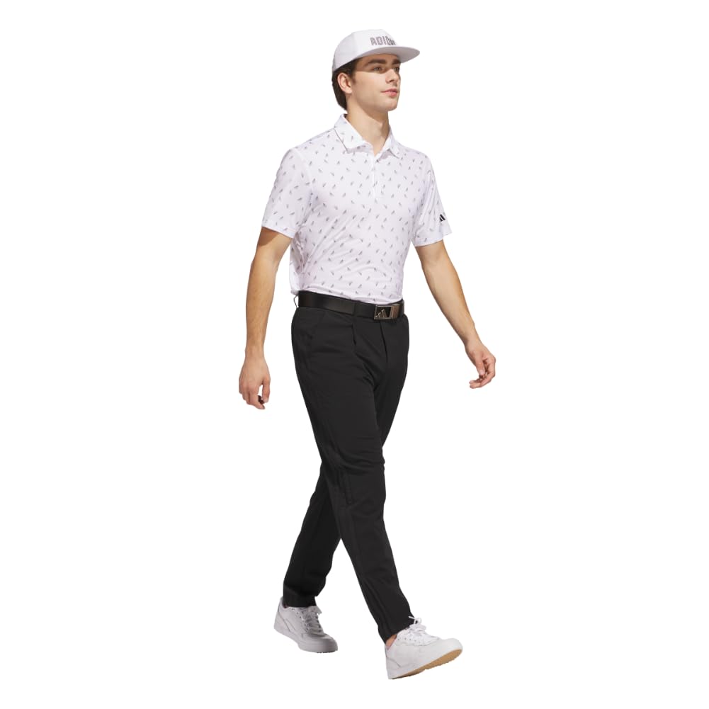 adidas Męska koszulka polo z nadrukiem Ultimate365 z siateczką Ultimate365 (1 opakowanie), biały/czarny, S