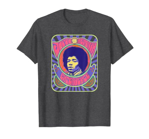 Image of Jimi Hendrix Psychedelic Poster T-Shirt, Men, Dark Heather Grey, 4X-Large