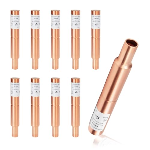 10-Pack HeSun Copper Straight Water Hammer Arrestor, 1/2-Inch Sweat Connection, Reduce Laundry Washer Knock Noise(HAMMER023-10)