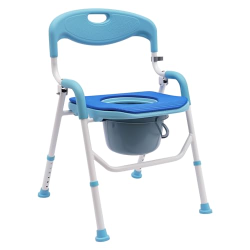 Silla de ducha plegable para personas mayores, asiento de ducha plegable con altura ajustable, silla de inodoro estable con reposabrazos, silla de ducha portátil para mayor comodidad y seguridad