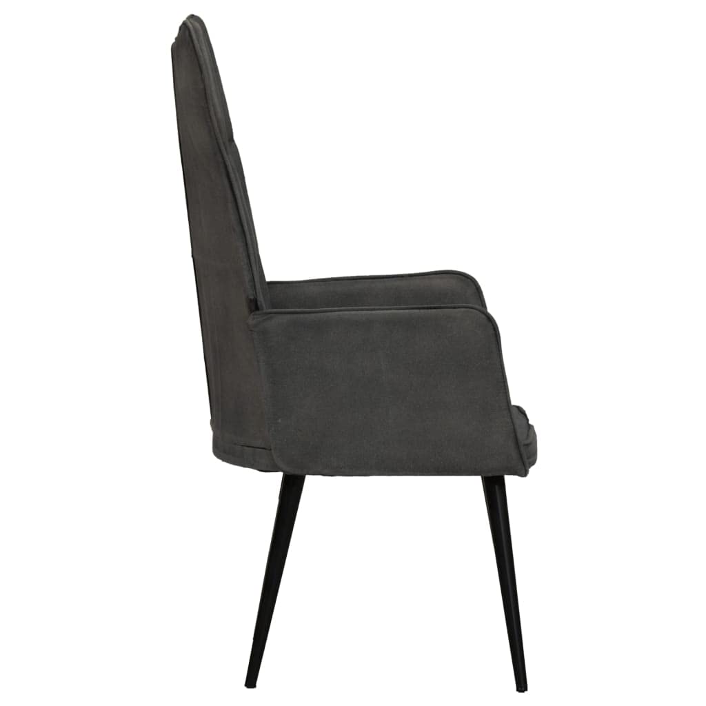 Lesesessel Armlehnensessel Loungesitz Fernsehsessel Ohrensessel Schwarz Canvas für Büro Schlafzimmer Leseecken