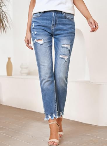 EVALESS-Womens-Jeans-Mid-Waisted-Stretch-Ripped-Distressed-Tummy-Control-Straight-Ankle-Jean-for-Women-Trendy-2024
