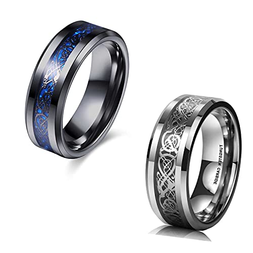Image of MEENAZ Stainless Steel Stylish dragon celtic proposal Couple band thumb Silver Platinum Black Finger Ring combo for Men Mens gents unisex Boys Boyfriend MEN RINGS-AM067