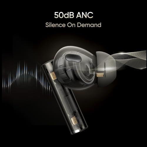 Image of realme in Ear Wireless Buds Air 6 Pro with Dual Drivers(11Mm+6Mmtweeter),40 Hrs Play Time,50 Db ANC,Lhdc 5.0,55Ms Low Latency,360 Spatial Audio,Ip55 Dust&Water Resistant,Bt V5.3,Titanium Twilight