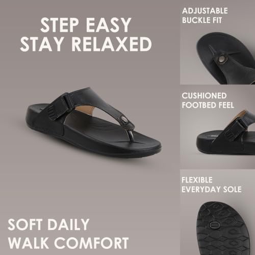 Image of URJO GLF 21 Men's Slippers /FlipFlops Lightweight Super Flexible Arch Support Durable Anti Skid & Stylish Dailywear Slippers /FlipFlops for Men