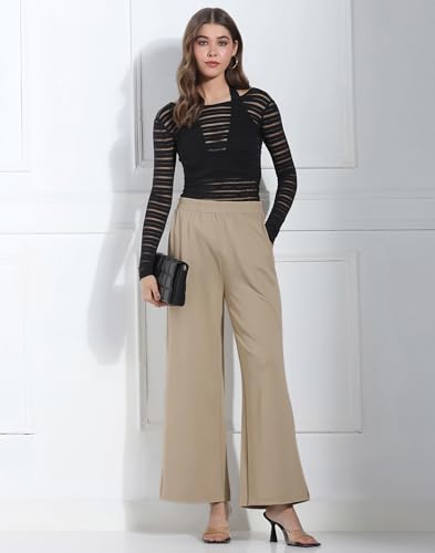Image of Selvia Women's Straight Leg Trouser with Pocket, Comfort Fit Casual Pants