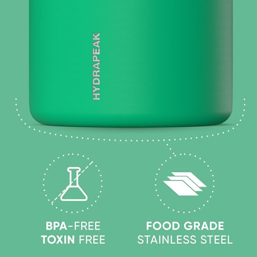 Image of Hydrapeak 18oz Stainless Steel Vacuum Insulated Food Jar | Hot Food and Cold Food, Wide Mouth Leak-Proof Soup for Adults, 10 Hours Hot and 16 Hours Cold (Jade)