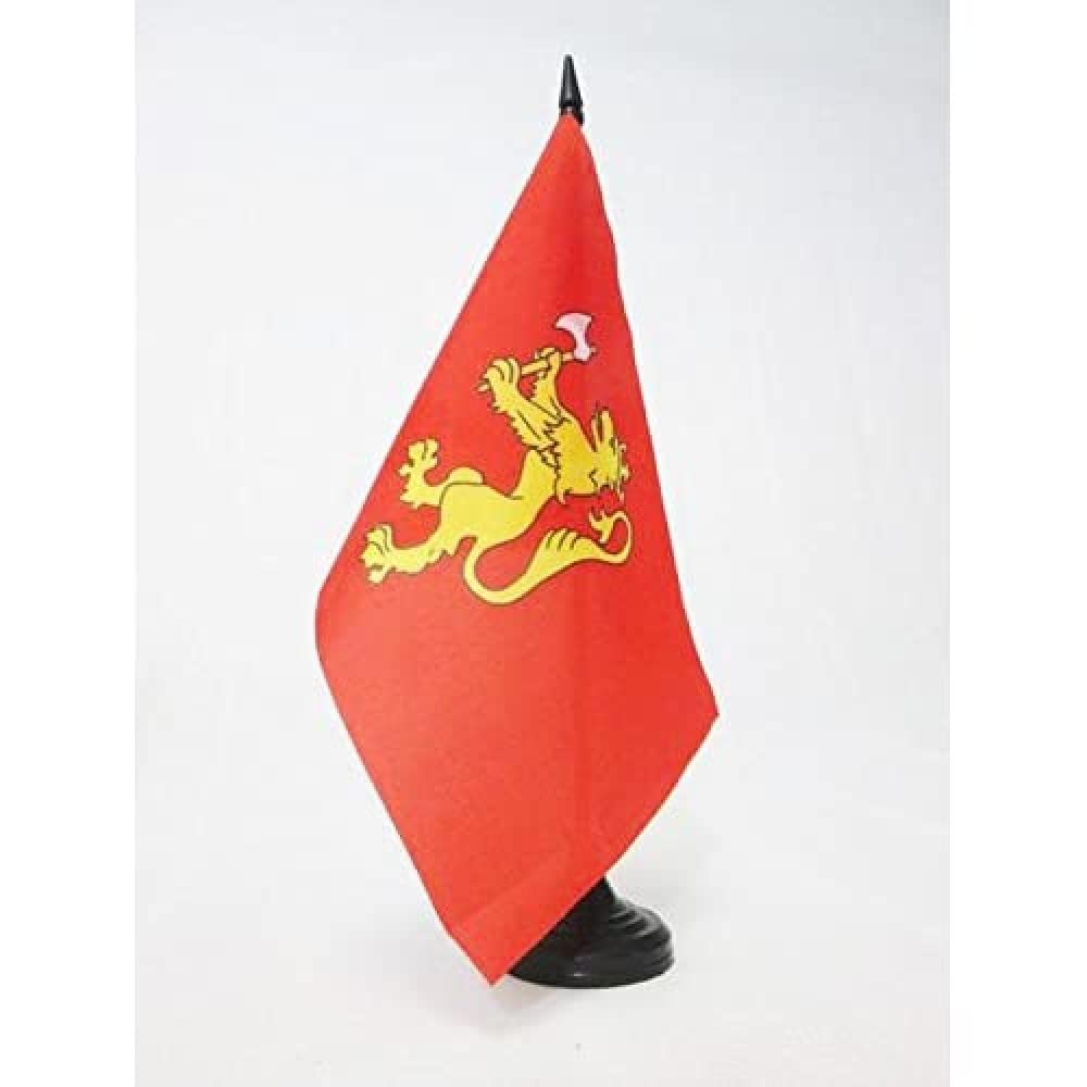Bandiera Da Tavolo Norvegia 21,6x14,5 Cm - Base In Acciaio Inox E Asta Regolabile - Decorazione Scrivania