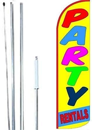 PARTY-RENTALS King Flag Sign With Complete Hybrid Pole set