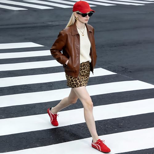 QIY Sneakers for Women Casual Red Women's Fashion Sneakers Comfortable Red Walking Tennis Shoes Slip on Fall Cute Shoes 2026 Size 11