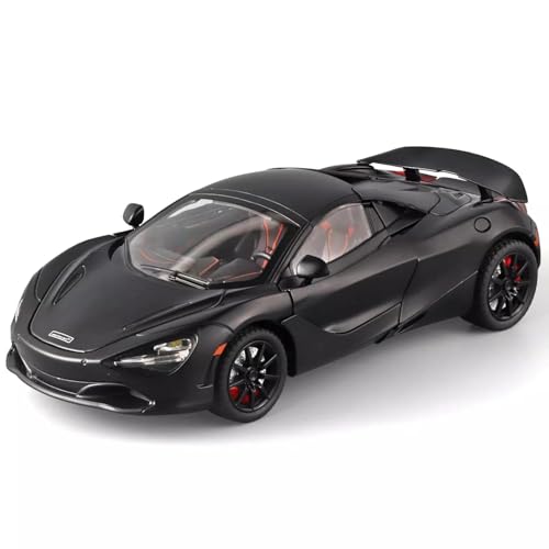 Image of 1:24 McLaren 720S Diecast Alloy Model Car Pull Back Toy with Sound & Light Collectible Supercar Gift for Kids & Adults Realistic Detailing Perfect for Display or Play (Black)