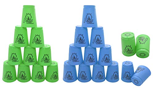 Erlsig 24 Pack Sports Stacking Cups, Quick Stack Cups Set Speed Training Game For Travel Party Challenge Competition, Blue+Green #TOP11