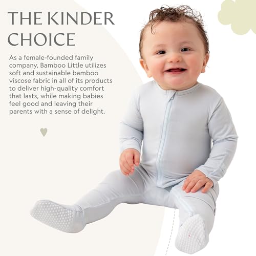 Image of Bamboo Little Soft Baby Footie Pajamas, Baby Clothes, Newborn Sleepers, 95% Viscose and 5% Spandex, 0-24 Months