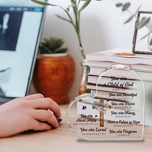 Christian Gifts Religious Gifts Scripture Gifts For Women Inspirational Gifts With Bible Verse And Prayers Religious Gifts Acrylic Heart Keepsake For Best Friends（You Are A Child Of God） #TOP5