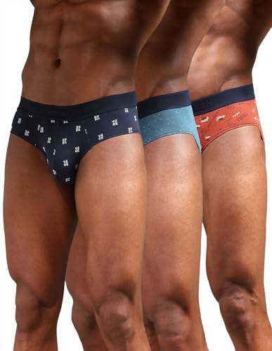 Image of U.S. Polo ASSN. Mens OEB16 Low Rise Printed Underwear Briefs - Pack of 3