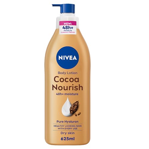 NIVEA Body Lotion for Dry Skin Cocoa Butter with 100% Pure Hyaluron 48H Deep Moisture 625ml