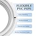 16ft Flexible PVC Pipe, 16mm Diameter - Malleable Pipe, for Fake Flowers, Balloon Arches, DIY Crafts, Wedding Decor, Kids' Educational Projects & Cosplay Props. (White, 16ft)