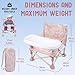 Tiny Marvels Portable 3-in-1 Baby Chair, Cozy Booster Seat, Baby Seat with Tray, Compact Foldable, Toddler Chair with Child Safety Belt Carry Bag, Perfect for Travel (Blush Bloom)