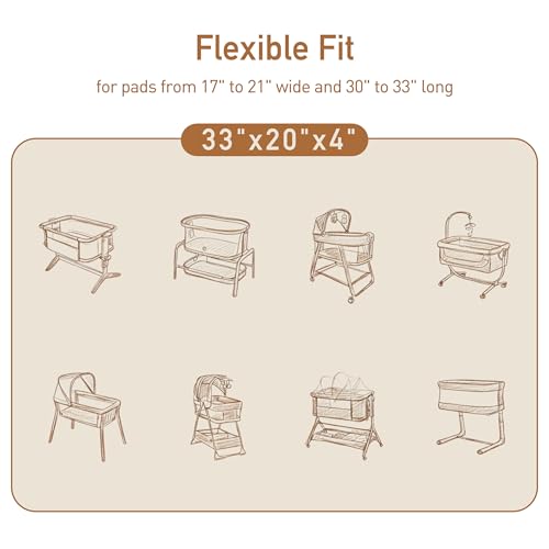 Image of Gllquen Baby 3-Pack Muslin Cotton Bassinet Sheets, 33 inchx20 inch Bedside Sleeper