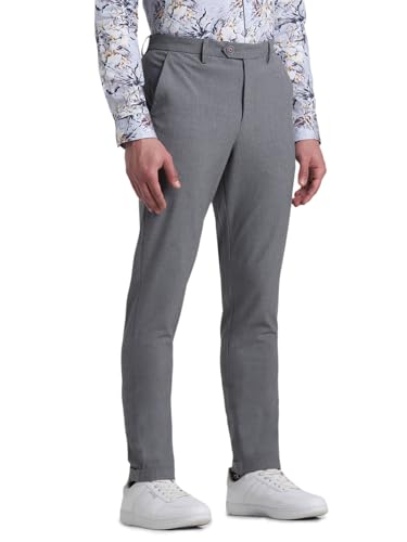 Image of Jack & Jones Men Solid Slim Fit Mid Rise Stretchable Pants