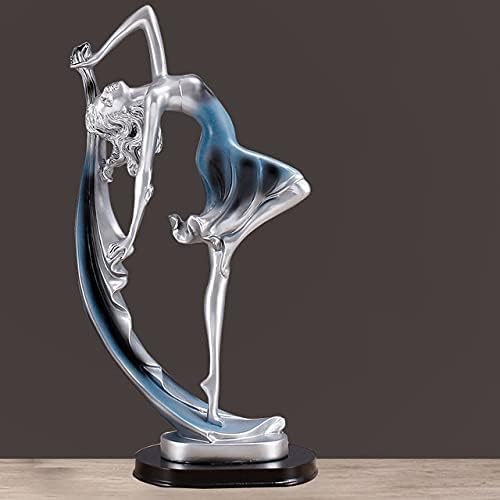 Resin Tabletop Art Ornaments, Handicraft Modern Simple Style Art Sculpture, Display Ornaments for Living Room, Bedroom, Office Desktop, Cabinets, Home Decor (Large,Blue Girl)