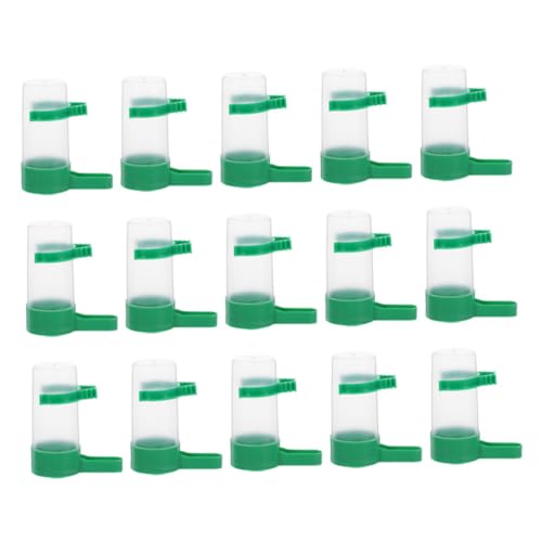 Abaodam 15個自動鳥用給水器 透明プラスチック製 ケージ用水飲み器 小型イ