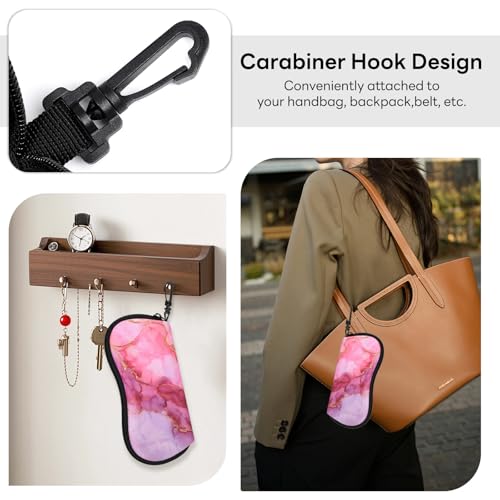 Image of Sunglasses Case with Belt Clip, Ultra Light Neoprene Zipper Soft Padded Glasses Case for Women Men