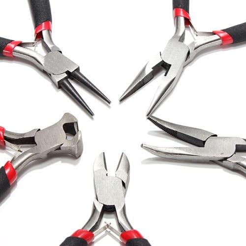 5pcs JEWELERS PLIERS SET JEWELRY MAKING BEADING WIRE WRAPPING HOBBY 5" PLIER US