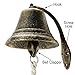 QWORK Cast Iron Vintage Hanging Bell – Loud Rustic Wall Bell for Farmhouse, Porch & Garden Entry