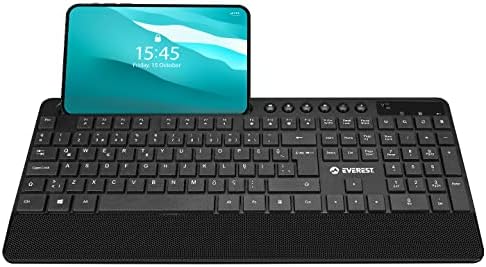 Lunatic Everest KM-9676 Siyah Multimedya Tablet-Telefon Standlı Bileklik Ağrı Engelleyicili Uzun Menzilli Kablosuz Klavye Mouse Set, Lunatic - Görsel 4