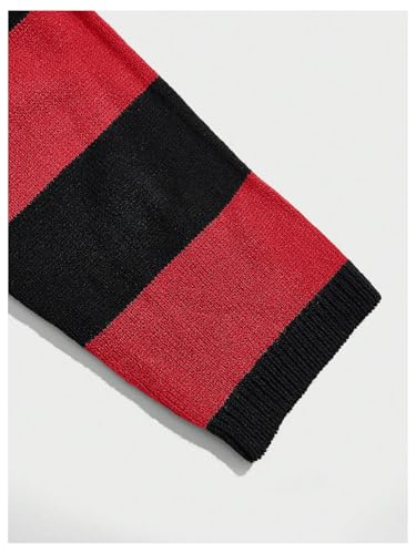 Floerns Men's Striped Pullover Sweater Colorblock Crew Neck Knit Casual Tops3