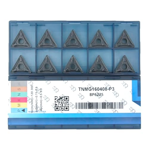 CDBP Insertos de Carburo de CNC TNMG160408 tnmg332 - mecanizado universal de acero, plaquitas de torneado -recubrimiento TiN, 10 piezas