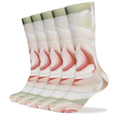 QMNRTK Rose Floral Stocking?casual Athletic Aesthetic Socks Neutral Cotton Socks Compression Socks Control Crew Socks for Women Men