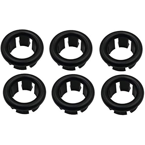 VRSS 10th Grade Electroplating Bathroom Kitchen Sink Basin Trim Overflow Ring Cover Hole Insert in Cap (6Pcs Black) Cover