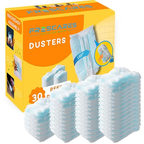 Image of Duster Refills,Static Dust Removal Brush Disposable Replacement Head Compatible with Swiffer Duster Refills for Electronics, Furniture, Blinds, Ceiling Fans (Blue, 30 PCS)