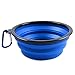 PhoneNatic Comedero Plegable de Silicona para Perros y Gatos con mosquetón, XL, Azul, 1000 ml