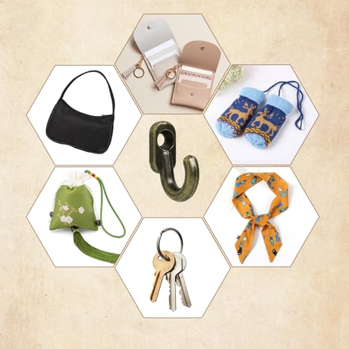 Kleine Haken zum Schrauben Bronze 20 Stück, Schraubhaken Klein Mini Haken zum Schrauben Deko-Haken Wandhaken zum Schrauben Haken für Schlüsselbrett Schlüssel Haken für Tür, Küche, Flur, Büro