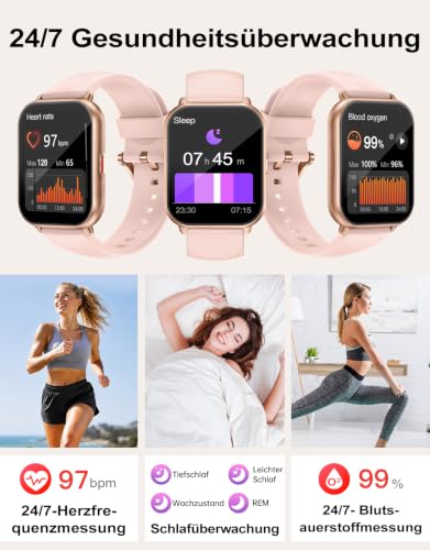 Smartwatch mit Telefonfunktion,Smartwatch für Damen Herren 1.85'' HD Screen – Bild 4