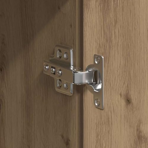 Aparador moderno de madera Roble Artisan de 60x35x180 cm con amplio almacenamiento vertical 8