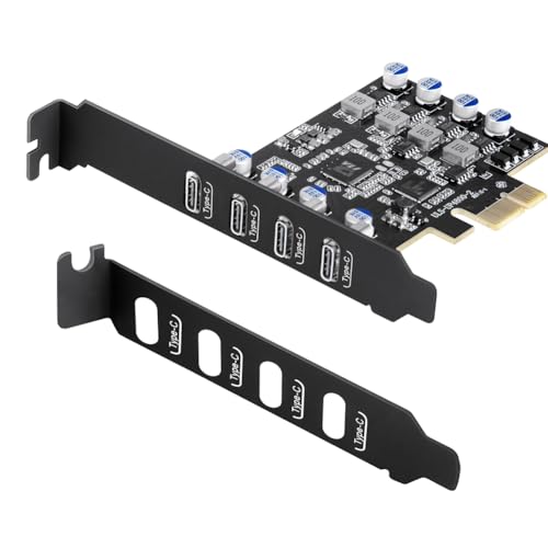 Tarjeta PCIe USB 3.0 con 4 puertos Type C dedicados a transferencia masiva de datos