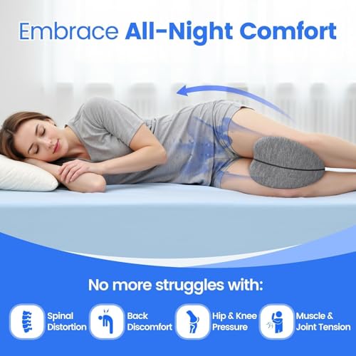 53% Off Knee Pillow for Side Sleepers with Memory Foam